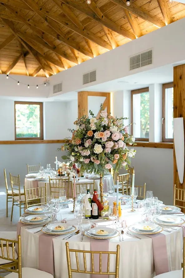 Mosiężny wysoki świecznik / stojak na kwiaty, h60 - zdjęcie 4