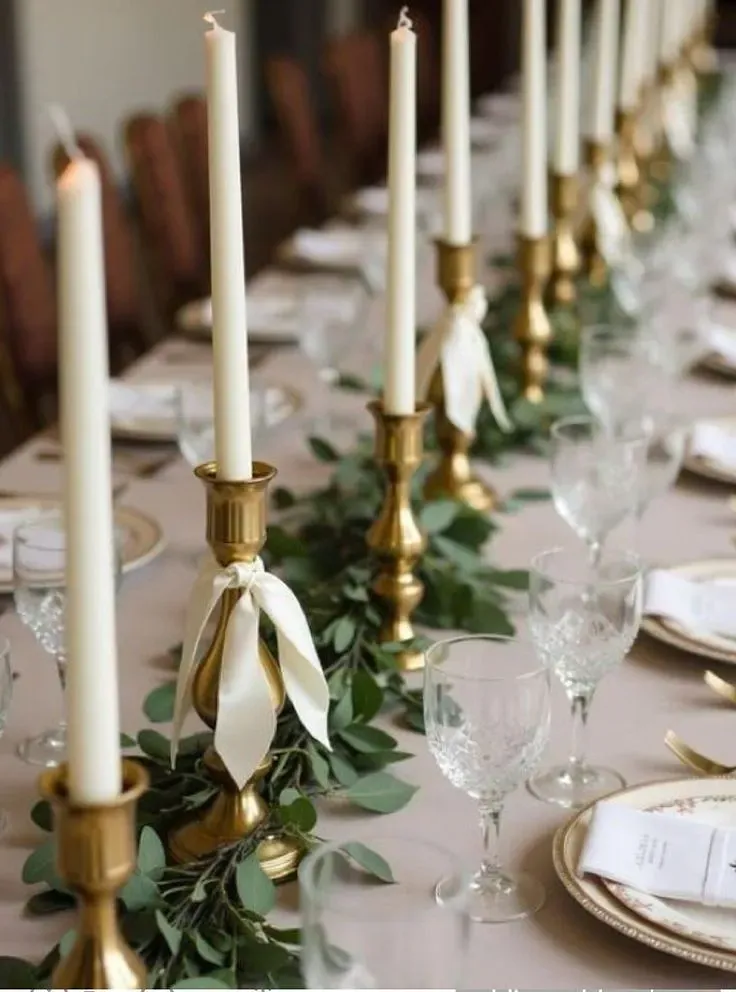 Świecznik mosiężny, złoty