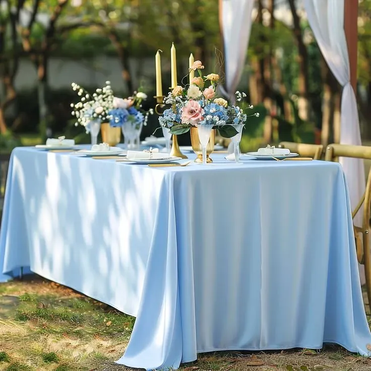 Obrus prostokątny, błękitny