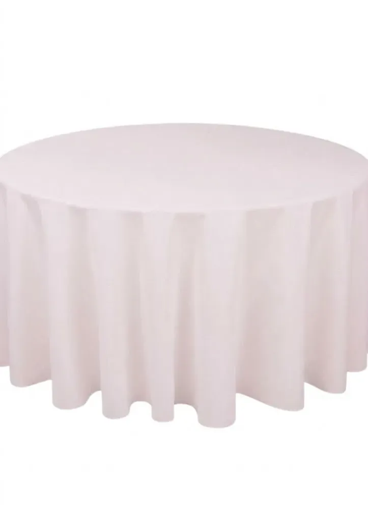 Obrus okrągły, pudrowy róż - zdjęcie 3