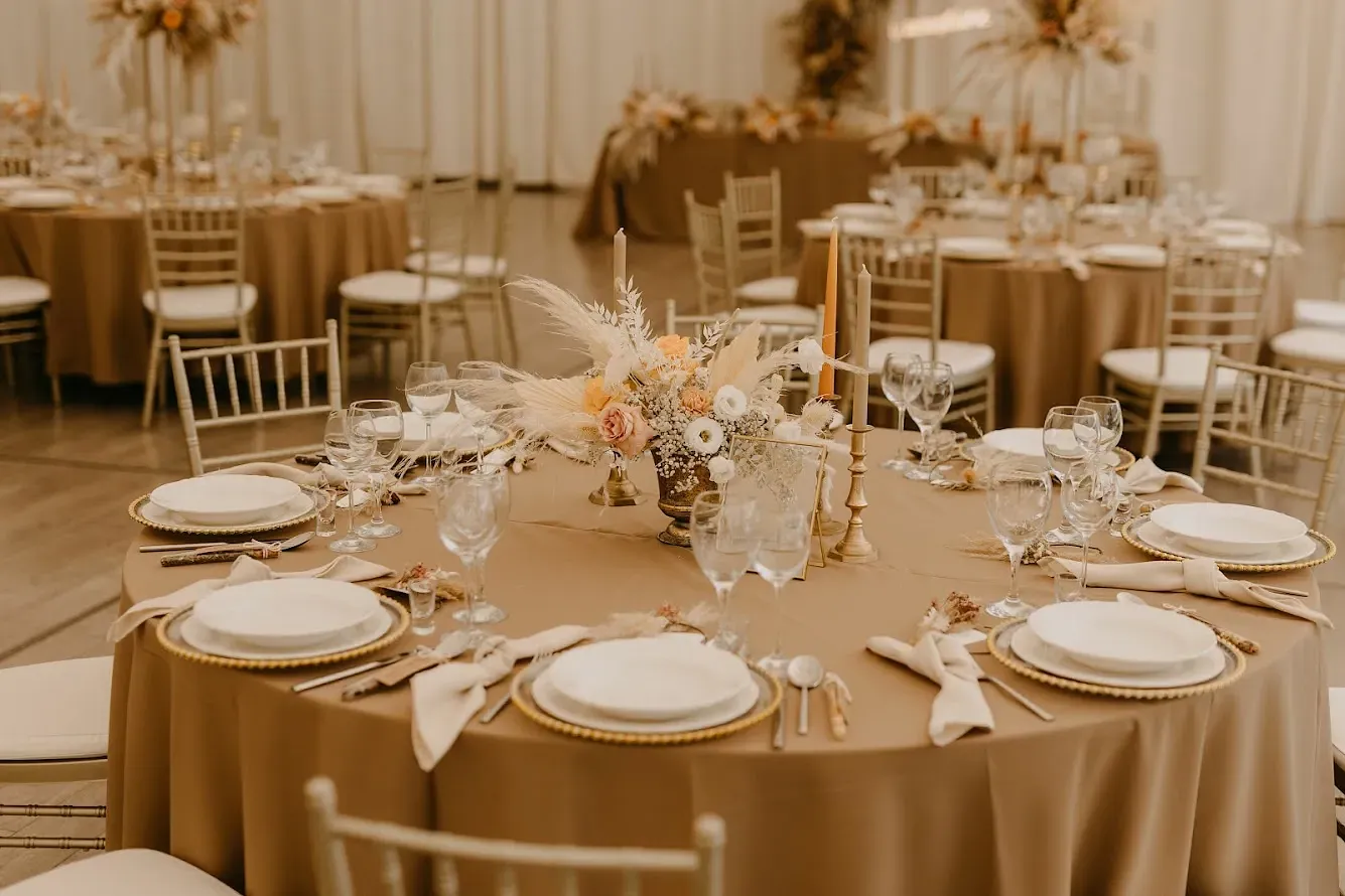 Obrus okrągły, brązowy - zdjęcie 3