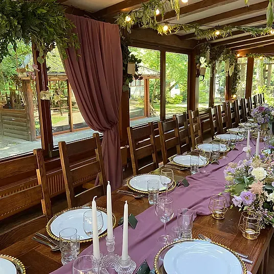 Bieżnik lawendowy, szyfonowy