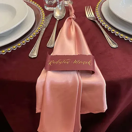 Serwetka satynowa, różowa - zdjęcie 2