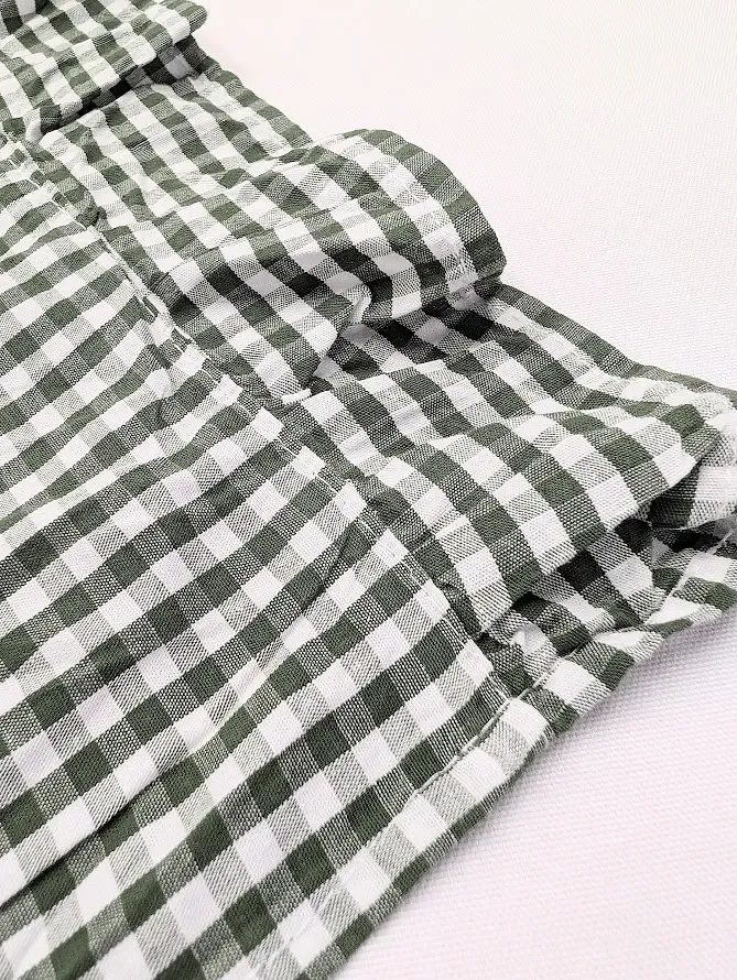 Bieżnik bawełniany, w zieloną kratę - zdjęcie 2