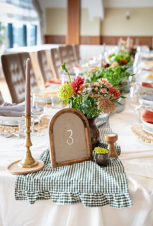 Bieżnik bawełniany, w zieloną kratę - zdjęcie 3