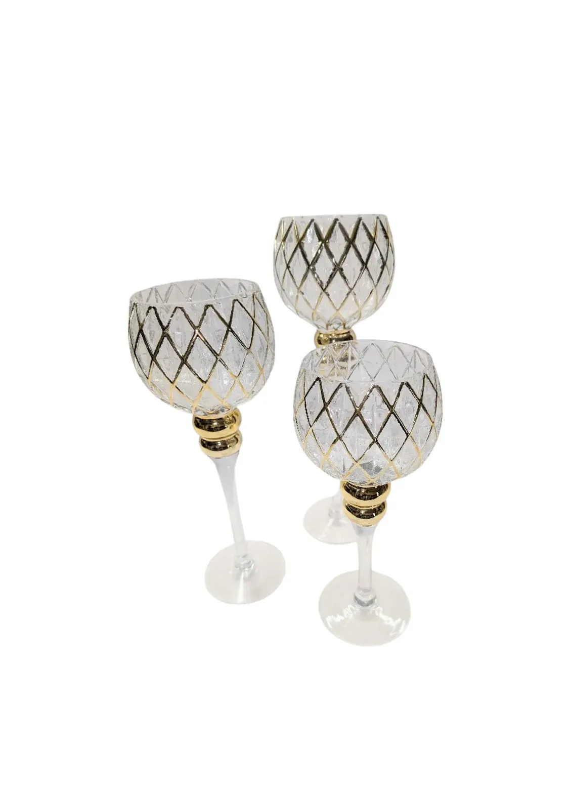 Komplet 3 świeczników GLAMOUR