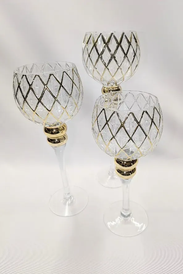 Komplet 3 świeczników GLAMOUR - zdjęcie 2