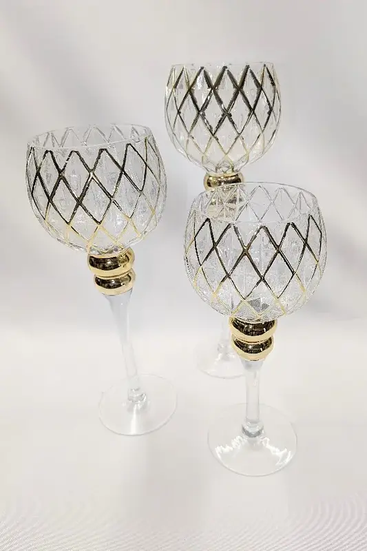 Komplet 3 świeczników GLAMOUR