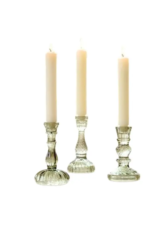 Świecznik szklany, zielony