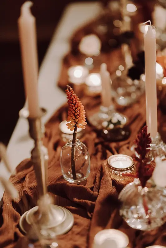 Bieżnik muślinowy czekoladowa terracotta