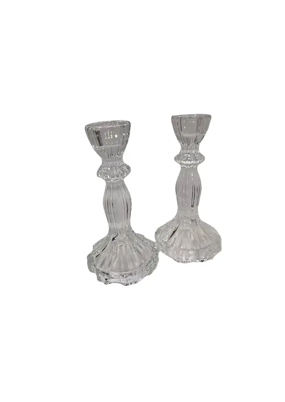 Świeczniki wysokie kryształowe