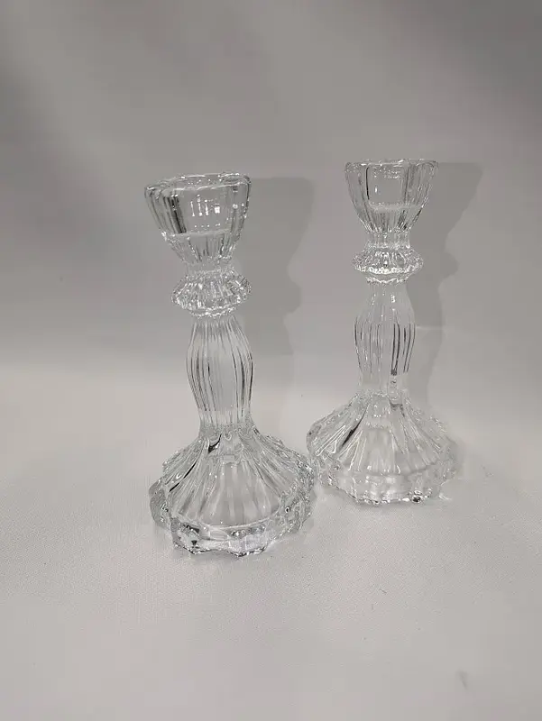 Świeczniki wysokie kryształowe