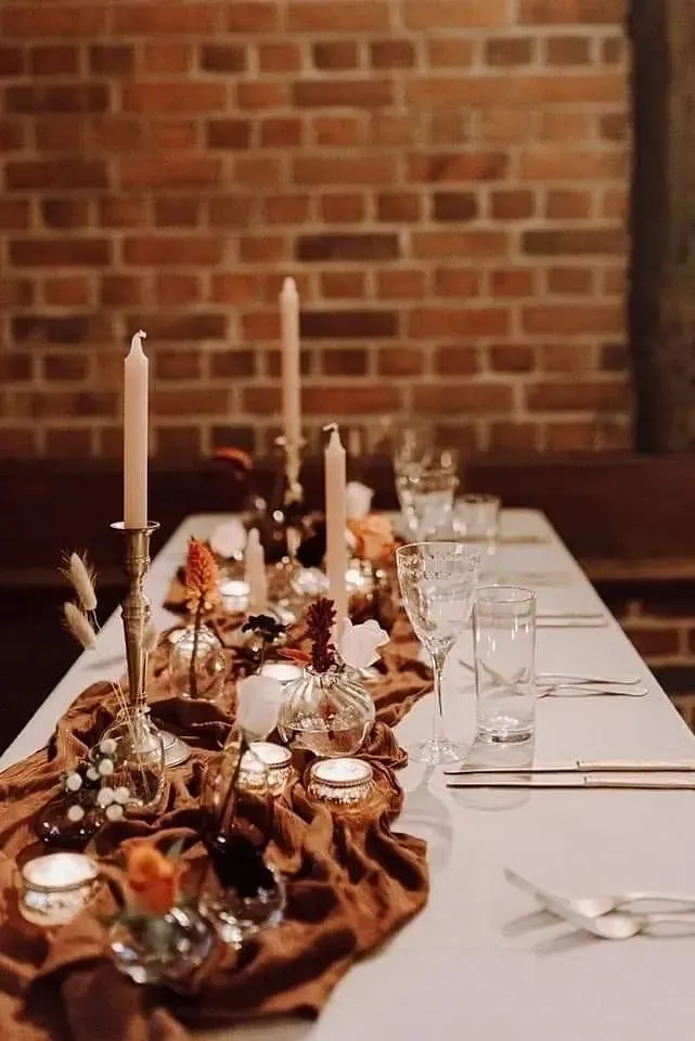 Bieżnik muślinowy czekoladowa terracotta - zdjęcie 2