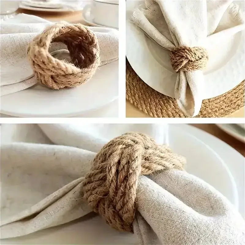 Obrączki na serwetki plecione