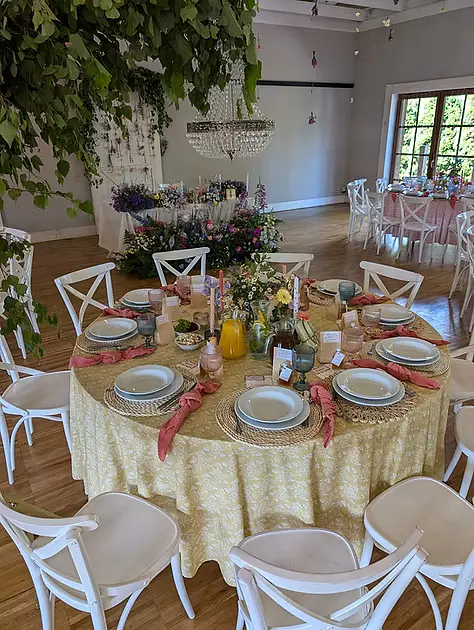 Obrus we wzorki ŻÓŁTY