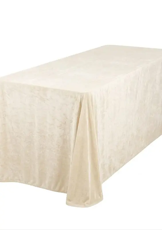 WELUROWY obrus prostokątny ecru
