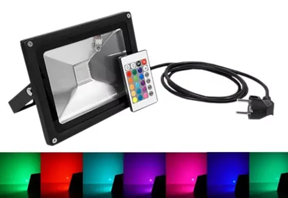 REFLEKTOR HALOGEN LED 20W RGB + PILOT + kabel 1,8m