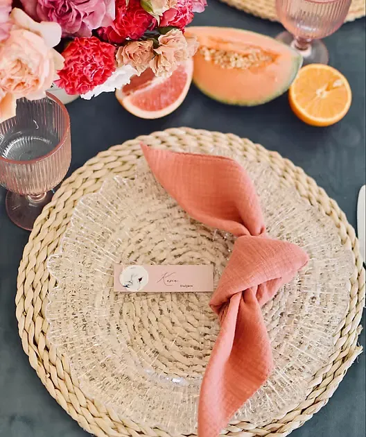 Serwetka muślinowa, koral zgaszony