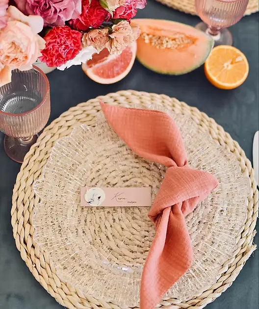 Serwetka muślinowa, koral zgaszony