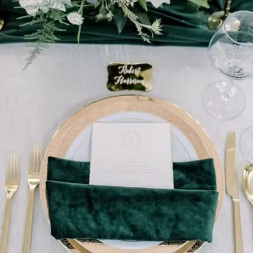 Serwetka welurowa, butelkowa zieleń